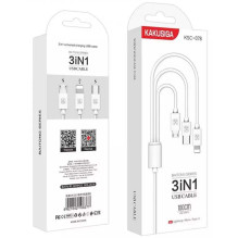 iKaku KSC-078 3in1 USB-A to Type-C / Lightning / Micro USB 1m White