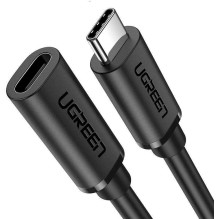 Ugreen USB C tipo 3.1 Gen2 kištukas-lizdas kabelis, nikeliuotas, 1 m, juodas