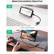 Ugreen 10396 USB (lizdas) - micro USB (kištukas) OTG laido adapteris, juodas