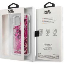 Karl Lagerfeld „ KLHCP12SROPI Skystų blizgučių pakabukas „iPhone 12 Mini““ rožinis Karl Lagerfeld „ KLHCP12SROPI Skystų blizgučių pakabukas „iPhone 12 Mini““ rožinis
