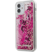 Karl Lagerfeld „ KLHCP12SROPI Skystų blizgučių pakabukas „iPhone 12 Mini““ rožinis Karl Lagerfeld „ KLHCP12SROPI Skystų blizgučių pakabukas „iPhone 12 Mini““ rožinis