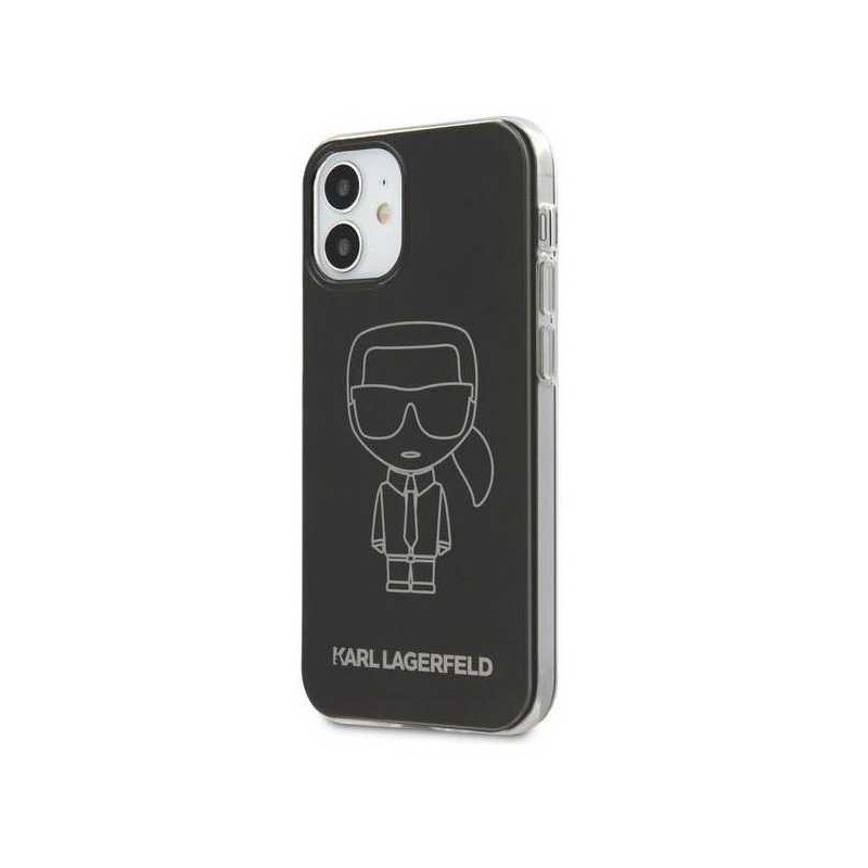 Karl Lagerfeld „Ikoninis kontūrinis dėklas iPhone 12 / 12 Pro“, juodas