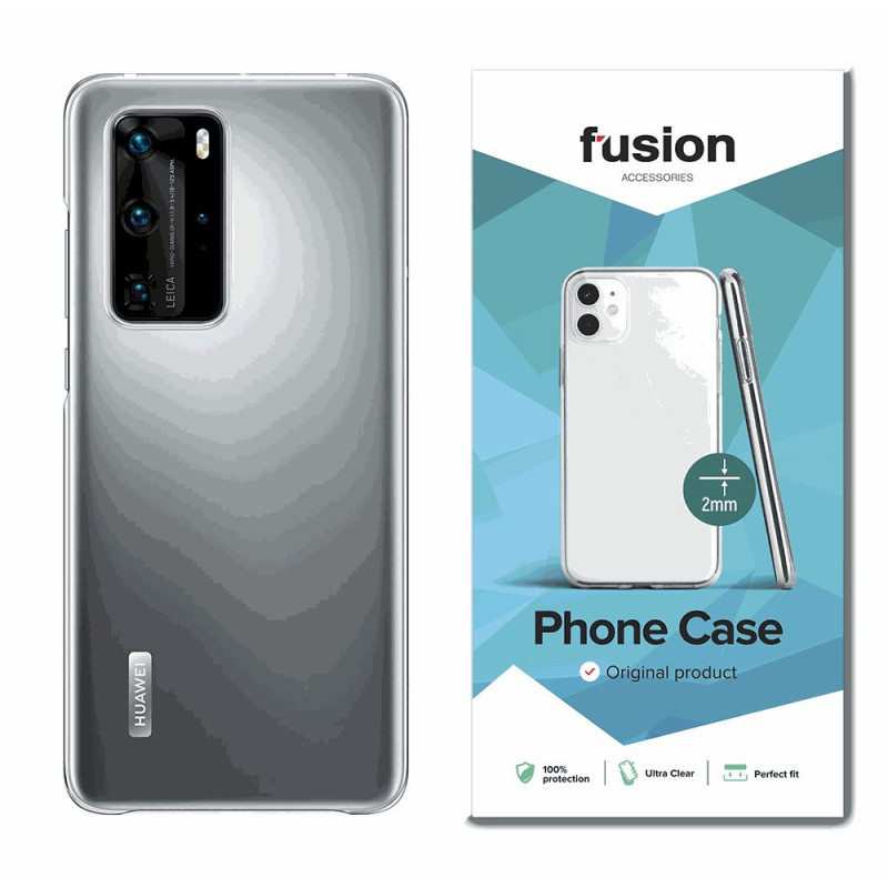 Fusion Accessories „Ultra Clear Series 2 mm“ silikoninis dėklas Huawei P40 Pro“ skaidrus