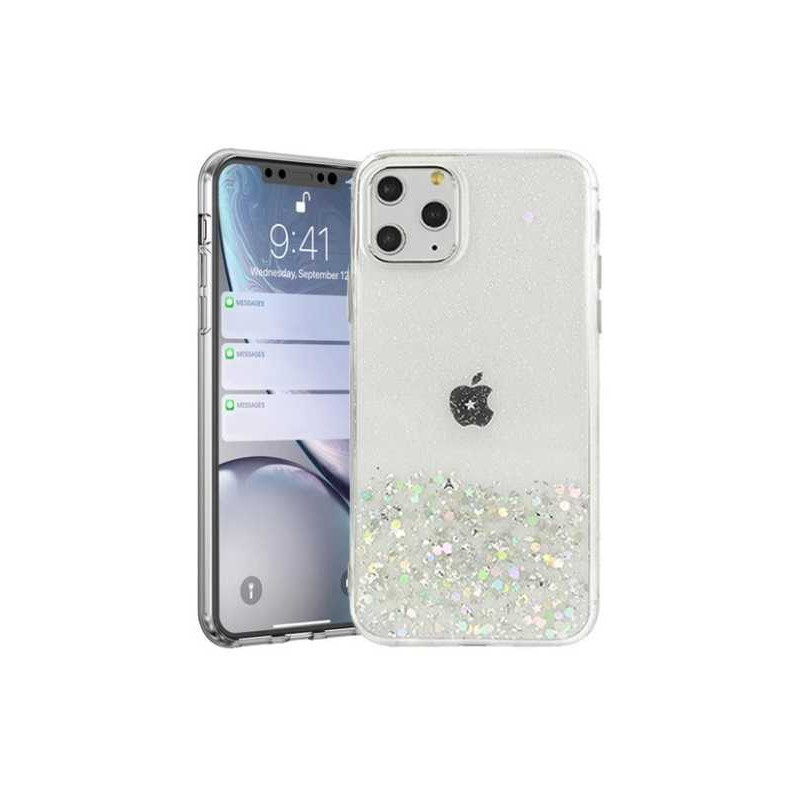 Fusion Accessories "Klijų blizgučiai silikonui Case iPhone 13 Pro " Skaidrus