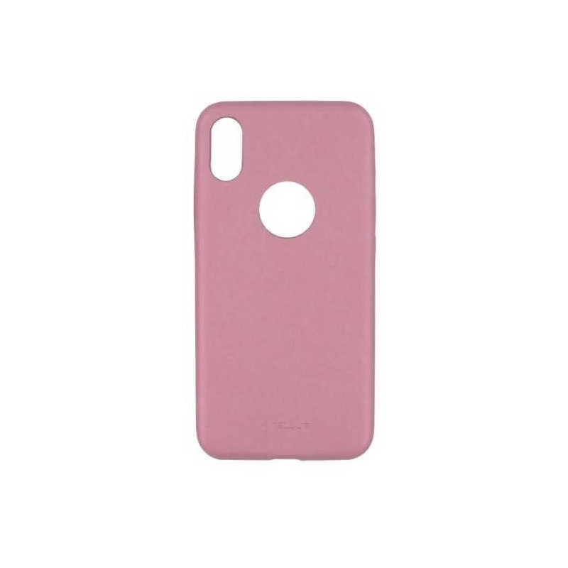Tellur „Plonas sintetinės odos nugarėlė Case iPhone X / XS“ rožinė