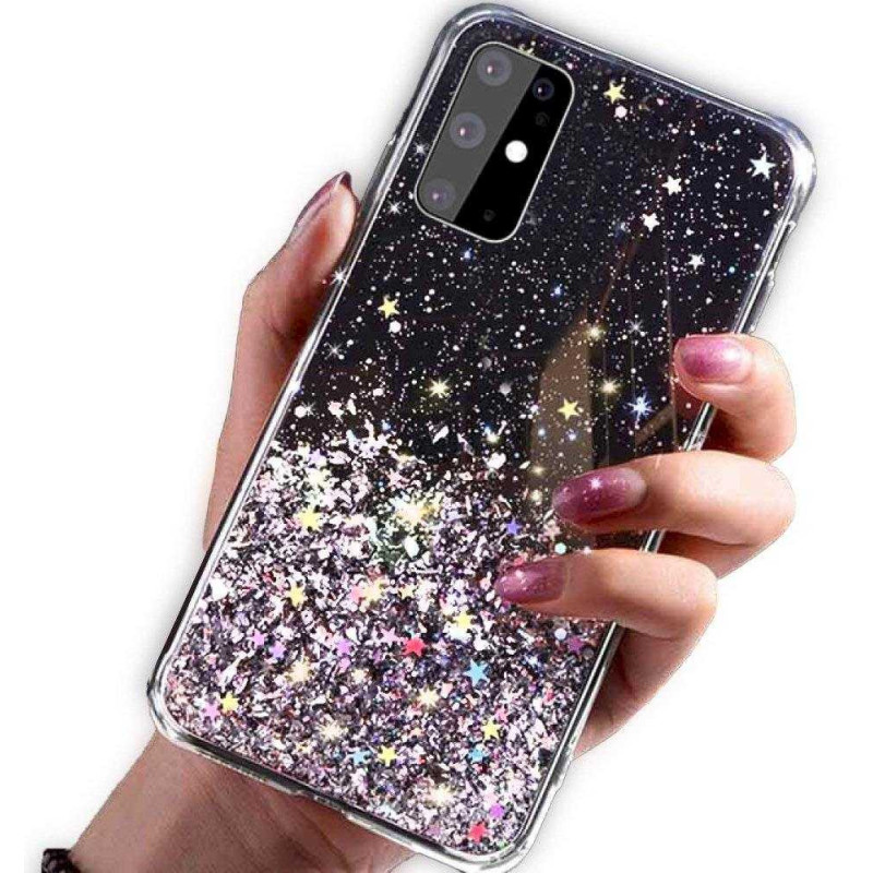 Fusion Accessories "Klijų blizgučiai silikoniniai Case iPhone 13 Pro " Juodi