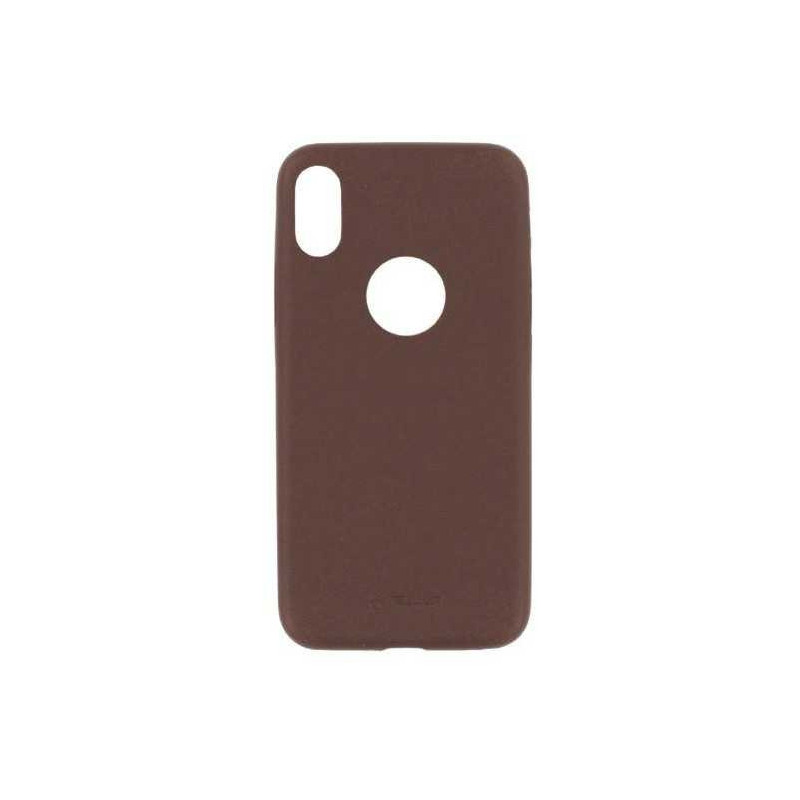 Tellur „Plonas sintetinės odos nugarėlė Case iPhone X / XS“ ruda