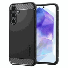 „Spigen Rugged Armor Matte A55 5G“ juodas „Spigen Rugged Armor Matte A55 5G“ juodas