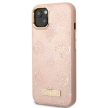 Guess "GUHMP14SSAPSTP Hardcase Peony Logo Plate MagSafe iPhone 14" Pink Guess "GUHMP14SSAPSTP Hardcase Peony Logo Plate MagSafe iPhone 14" Pink
