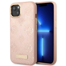 Guess " GUHMP14SSAPSTP Kieto dėklo bijūno logotipo plokštė MagSafe iPhone 14" rožinė Guess " GUHMP14SSAPSTP Kieto dėklo bijūno logotipo plokštė MagSafe iPhone 14" rožinė