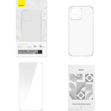Baseus " Case ir Tempered Glass Rinkinys Apple iPhone 14 Pro " Skaidrus