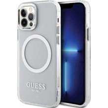Guess "GUHMP12MHTRMS Hardcase Metal Outline Magsafe iPhone 12 / 12 Pro" Silve