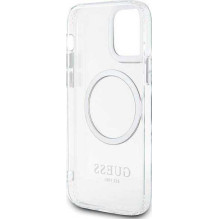 „Guess“ „GUHMP12MHTRMS“ kietas metalinis „MagSafe iPhone 12“ / „12 Pro“ dėklas, sidabrinis