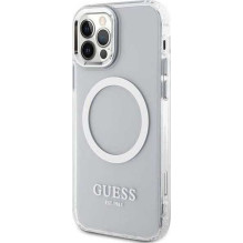 Guess "GUHMP12MHTRMS Hardcase Metal Outline Magsafe iPhone 12 / 12 Pro" Silve