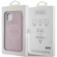 Guess "GUHMN61PSAHMCP Hardcase Saffiano MagSafe iPhone 11 , XR 6.1" Pink