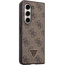 Guess Hardcase Leather 4G Triangle Strass Samsung Galaxy Z Fold 5 Brown
