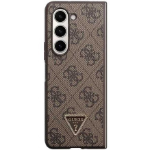 „Guess“ kietas odinis 4G trikampio formos dėklas „Samsung Galaxy Z Fold 5“, rudas „Guess“ kietas odinis 4G trikampio formos dėklas „Samsung Galaxy Z Fold 5“, rudas
