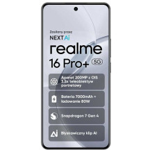 Realme 16 Pro+ 12 / 512 GB pilkos spalvos Realme 16 Pro+ 12 / 512 GB pilkos spalvos