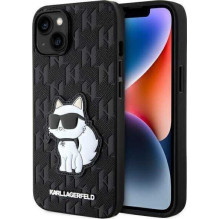 Karl Lagerfeld „Saffiano monogramos formos „iPhone 14““ juodas Karl Lagerfeld „Saffiano monogramos formos „iPhone 14““ juodas
