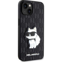 Karl Lagerfeld "Saffiano Monogram Choupette iPhone 14" Black Karl Lagerfeld "Saffiano Monogram Choupette iPhone 14" Black