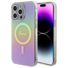 „Guess“ kietasis dėklas „IML Iridescent MagSafe iPhone 15 Pro Max“ rožinis „Guess“ kietasis dėklas „IML Iridescent MagSafe iPhone 15 Pro Max“ rožinis