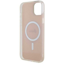 „Guess“ kietasis dėklas „IML Iridescent MagSafe iPhone 15“ rožinis