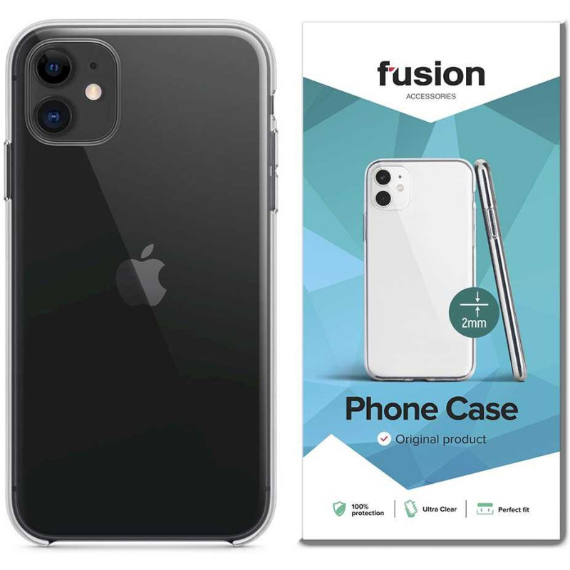 „Fusion Accessories“ itin skaidrus 2 mm dėklas „Xiaomi Redmi Note 9“ permatomas