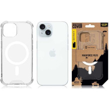 Taktinis „MagForce Plyo“ dėklas iPhone 15 Plus telefonui, permatomas