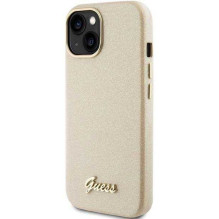 Guess „iPhone 15“ su blizgiu raštu Gold