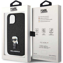 Karl Lagerfeld "Fixed Glitter Ikonik Logo Metal Pin iPhone 15" Black Karl Lagerfeld "Fixed Glitter Ikonik Logo Metal Pin iPhone 15" Black