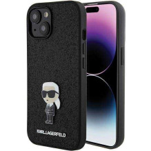 Karl Lagerfeld "Fixed Glitter Ikonik Logo Metal Pin iPhone 15" Black Karl Lagerfeld "Fixed Glitter Ikonik Logo Metal Pin iPhone 15" Black