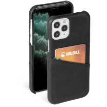 Krusell „ Sunne “ kortelių dėklas, skirtas „iPhone 12 mini“, vintažinės juodos spalvos Krusell „ Sunne “ kortelių dėklas, skirtas „iPhone 12 mini“, vintažinės juodos spalvos