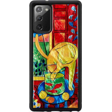 iKins "SmartPhone case Samsung Galaxy Note 20" Cat with red fish Black iKins "SmartPhone case Samsung Galaxy Note 20" Cat with red fish Black