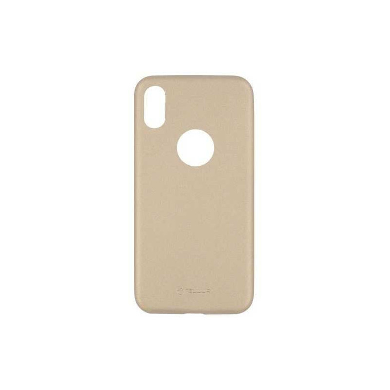 Tellur „Plonas sintetinės odos galinis dėklas iPhone X / XS“ Gold