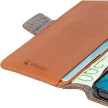 Krusell "Leather Phone Wallet Galaxy S22 Plus" Cognac