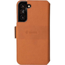 Krusell "Leather Phone Wallet Galaxy S22 Plus" Cognac