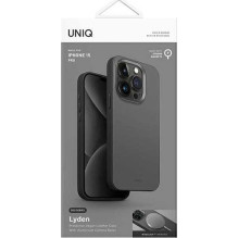 UNIQ „Lyden DS Magclick Charging iPhone 15 Pro“ – pilkai juodas, anglies pluošto