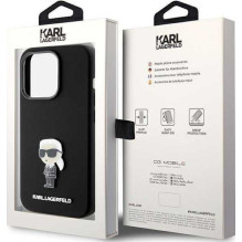 Karl Lagerfeld "Liquid Silicone Metal Ikonik iPhone 15 Pro" Black