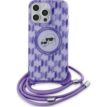 Karl Lagerfeld „IML Crossbody Monogram Head MagSafe iPhone 15 Pro Max“ violetinė Karl Lagerfeld „IML Crossbody Monogram Head MagSafe iPhone 15 Pro Max“ violetinė