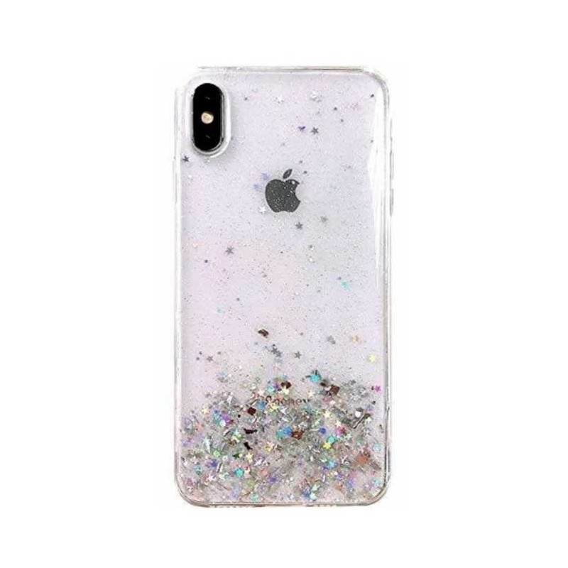 Fusion Accessories „Klijuojamas blizgučių galinis dėklas iPhone 12 Pro Max“ permatomas