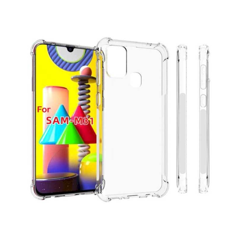 Fusion Accessories „Atsparus smūgiams 0,5 mm silikoninis dėklas, skirtas „Galaxy M31S““ permatomas