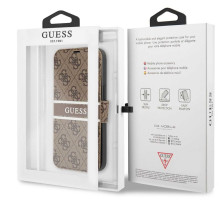 Guess "GUBKP13L4GDBR PU 4G Printed Stripe Book Case iPhone 13 Pro" Brown