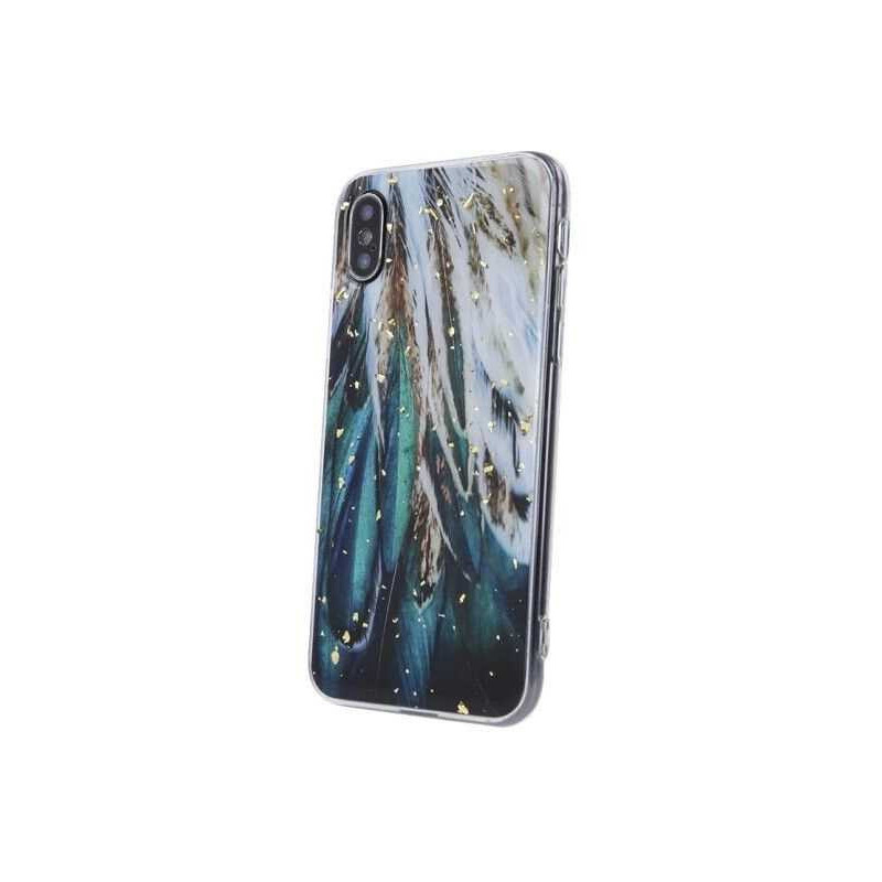 „Fusion Accessories“ auksinis silikoninis dėklas „Samsung Galaxy A34 5G“ su plunksnomis