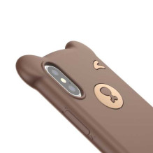 Baseus „Lankstus silikoninis galinis dangtelis Case Apple iPhone XS Max“ Rudasis lokys Baseus „Lankstus silikoninis galinis dangtelis Case Apple iPhone XS Max“ Rudasis lokys