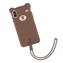 Baseus „Lankstus silikoninis galinis dangtelis Case Apple iPhone XS Max“ Rudasis lokys Baseus „Lankstus silikoninis galinis dangtelis Case Apple iPhone XS Max“ Rudasis lokys