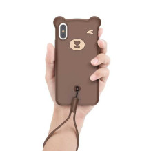 Baseus "Flexible Silicone Back Cover Case Apple iPhone XS Max" Brown Bear