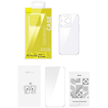 Baseus „SuperCeramic“ stiklinis dėklas ir stiklų rinkinys „iPhone 14 Plus“ Baseus „SuperCeramic“ stiklinis dėklas ir stiklų rinkinys „iPhone 14 Plus“