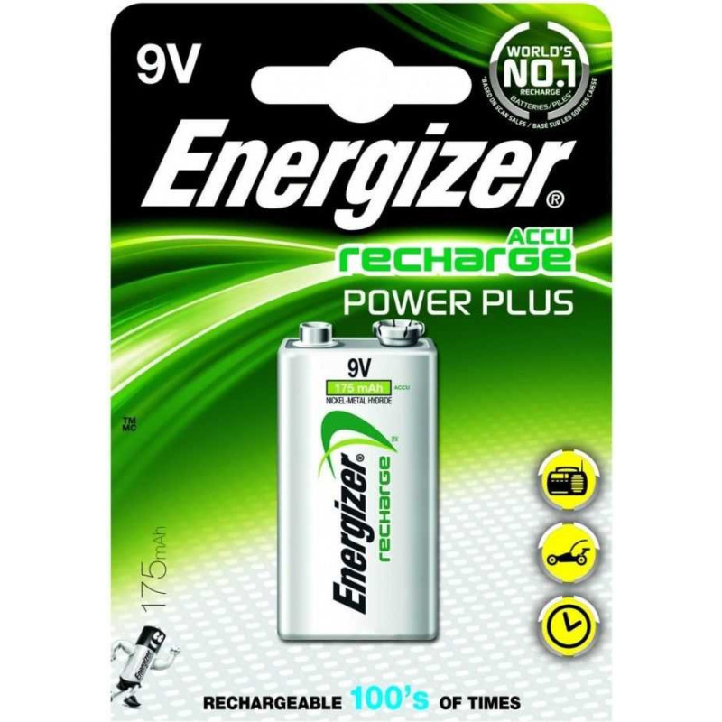 Energizer Accu Recharge Power Plus 9V Block 175mAh