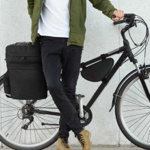 Wozy 11BK Dvigubo tvirtinimo vandeniui atsparus Bicycle Priekinis rėmo krepšys 1.5L Wozy 11BK Dvigubo tvirtinimo vandeniui atsparus Bicycle Priekinis rėmo krepšys 1.5L