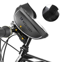 Wozy 16BK Atsparus vandeniui Bicycle Viršutinis rankinis krepšys su 6,5 1L telefono dėklu Wozy 16BK Atsparus vandeniui Bicycle Viršutinis rankinis krepšys su 6,5 1L telefono dėklu